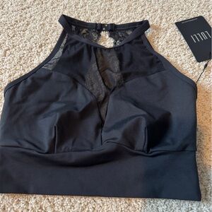 Lulli Dancewear Black bra Lace Medium Norah high neck crop top